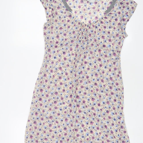 Zara Womens Multicoloured Floral Cotton A-Line Size S Scoop Neck Pullover