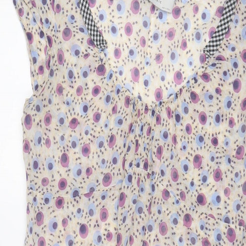 Zara Womens Multicoloured Floral Cotton A-Line Size S Scoop Neck Pullover