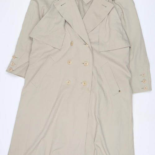 Four seasons Womens Beige Overcoat Coat Size 14 Button