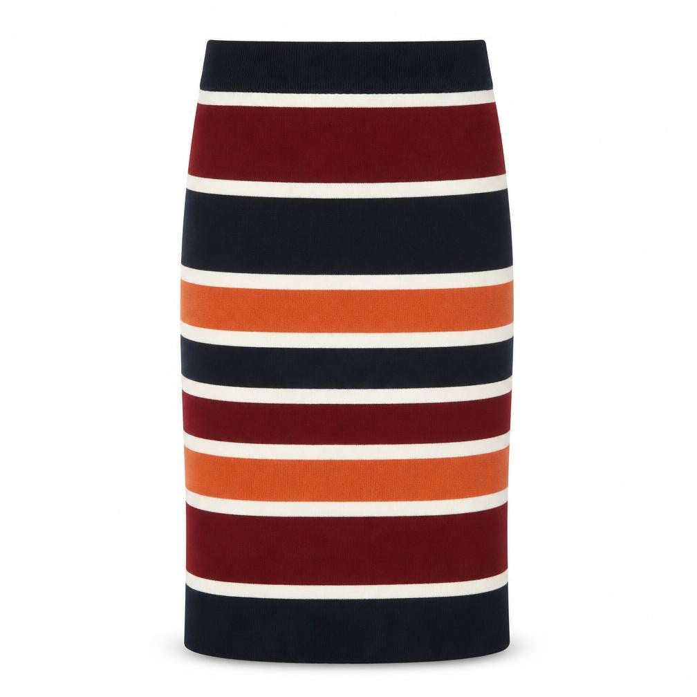 New Look Womens Multicoloured Striped Acrylic A-Line Skirt Size 6