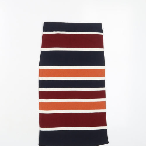 New Look Womens Multicoloured Striped Acrylic A-Line Skirt Size 6
