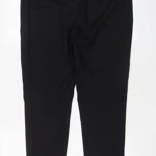 NEXT Womens Black Polyester Trousers Size 12 L28 in Regular Hook & Eye