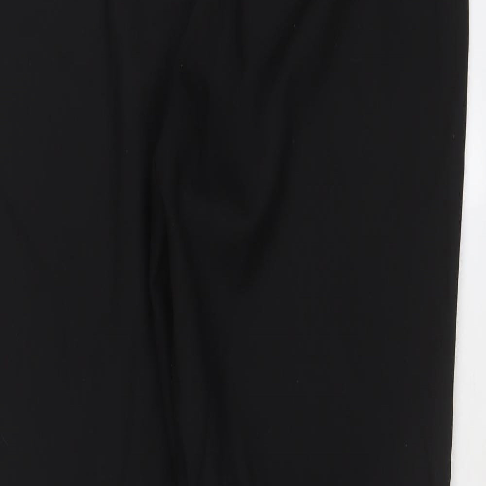 NEXT Womens Black Polyester Trousers Size 12 L28 in Regular Hook & Eye