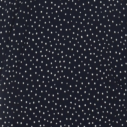 NEXT Womens Blue Geometric Polyester Sheath Size 18 Crew Neck Button