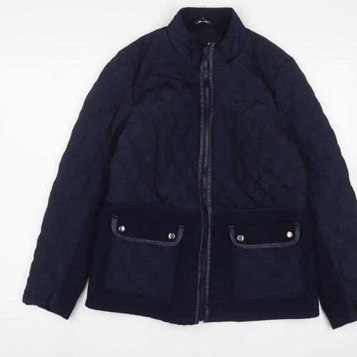 Debenhams Womens Blue Jacket Size 14 Zip