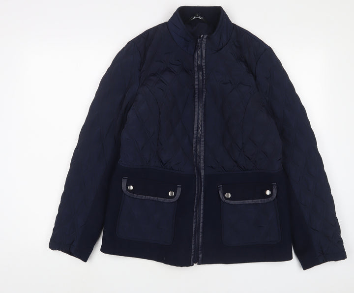 Debenhams Womens Blue Jacket Size 14 Zip