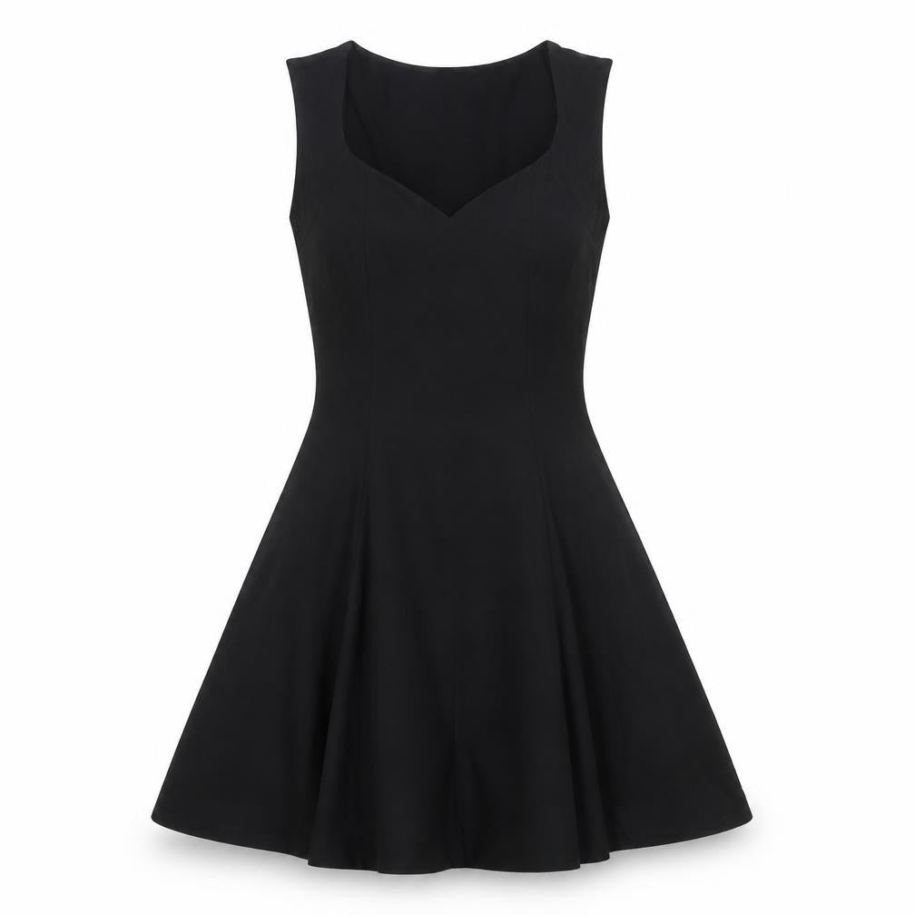 Front view of New Look women’s black cotton a-line, size UK 8, v-neck pullover