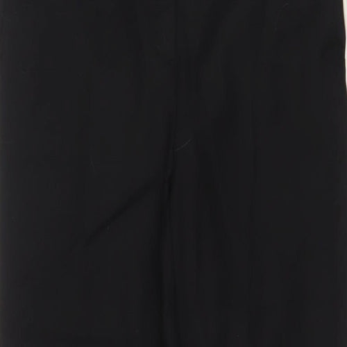 Zara Womens Black Cotton Trousers Size L L29 in Regular Hook & Eye