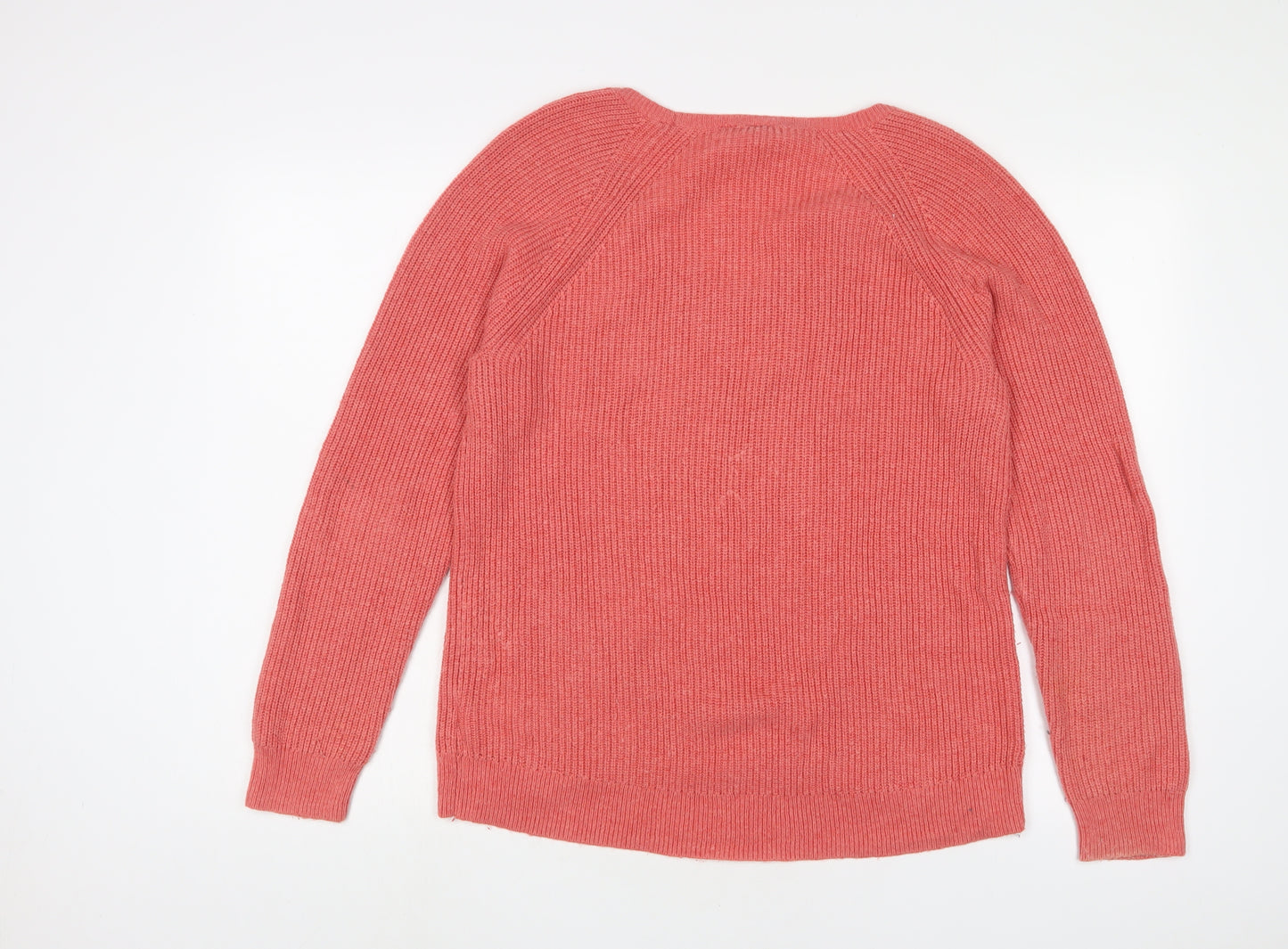 Gap Womens Pink V-Neck Wool Pullover Jumper Size M