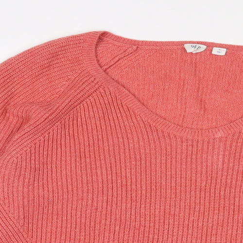 Gap Womens Pink V-Neck Wool Pullover Jumper Size M