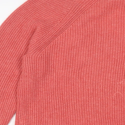 Gap Womens Pink V-Neck Wool Pullover Jumper Size M