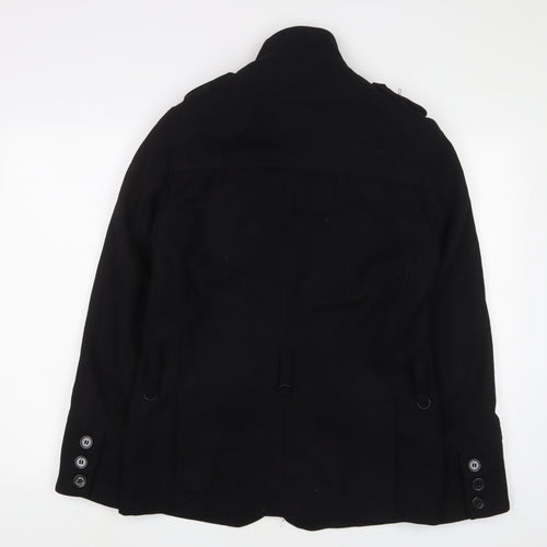 H&M Mens Black Military Jacket Jacket Size S Button