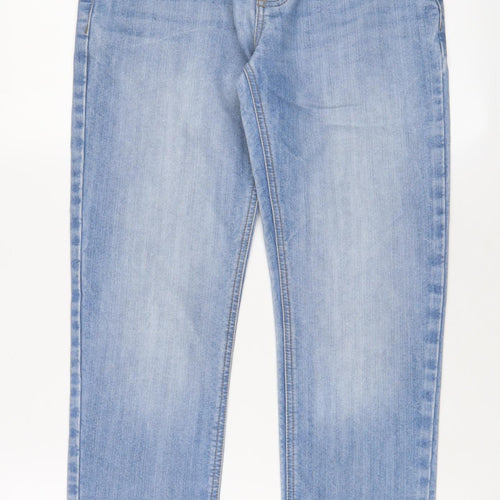 Denim & Co. Mens Blue Cotton Straight Jeans Size 28 in L30 in Slim Zip