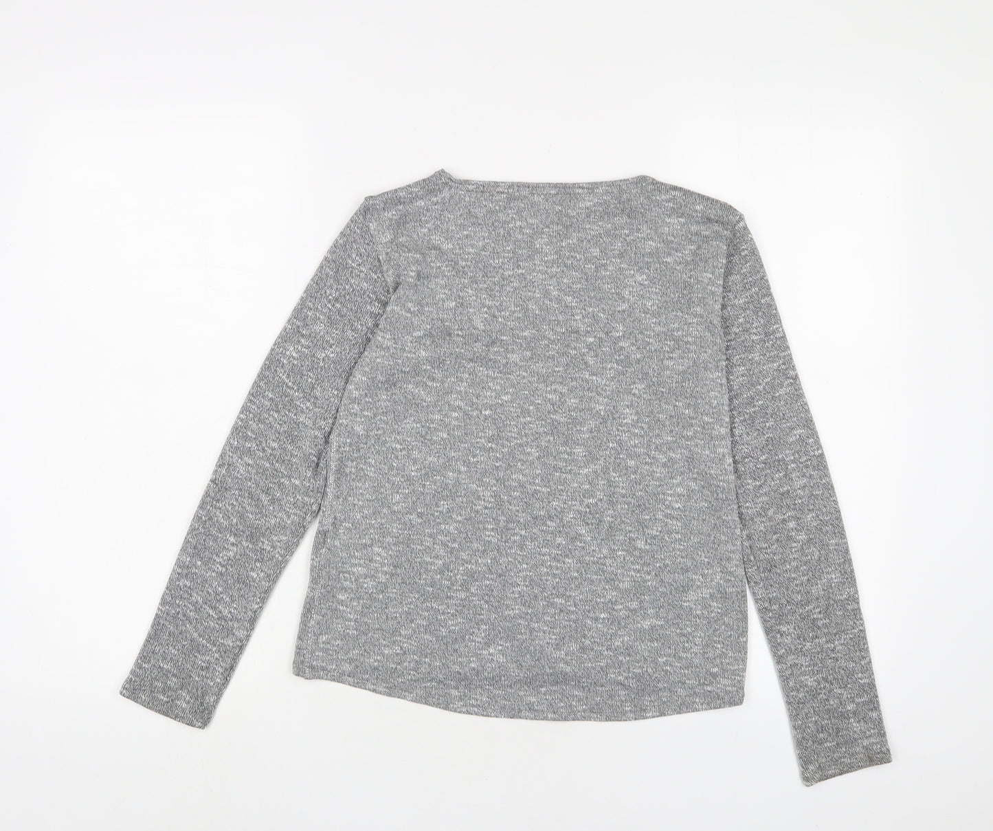 H&M Girls Grey Polyester Basic T-Shirt Size 10-11 Years Collared Pullover