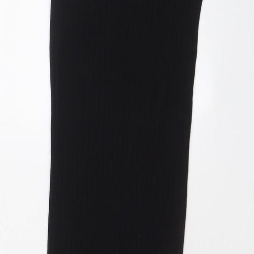 Bershka Womens Black Viscose Bodycon Size S V-Neck Pullover