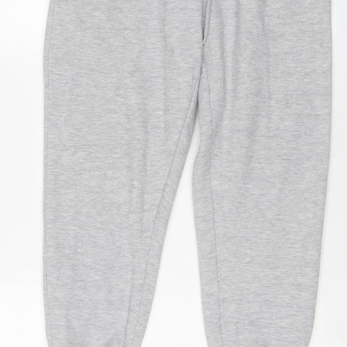 Boohoo Mens Grey Cotton Jogger Trousers Size M L27 in Regular Drawstring