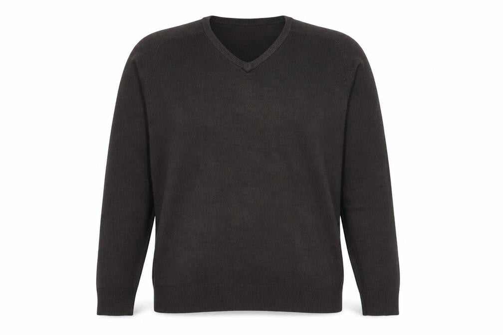 Marks and Spencer Mens Grey V-Neck Acrylic Pullover Jumper Size M Long Sleeve