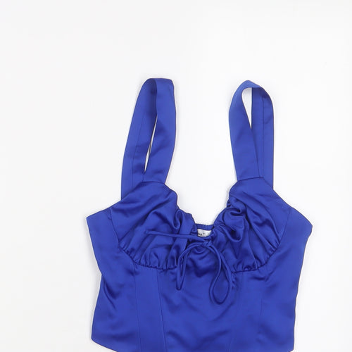 Bershka Womens Blue Polyester Camisole Tank Size S V-Neck