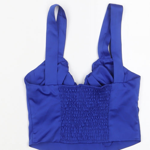 Bershka Womens Blue Polyester Camisole Tank Size S V-Neck