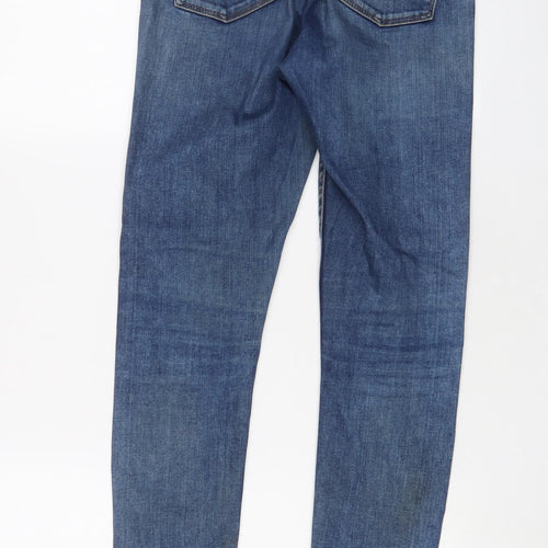 Topshop Womens Blue Cotton Skinny Jeans Size 28 in L30 in Regular Zip