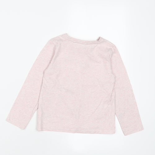 NEXT Girls Pink Cotton Basic T-Shirt Size 2-3 Years Crew Neck Pullover