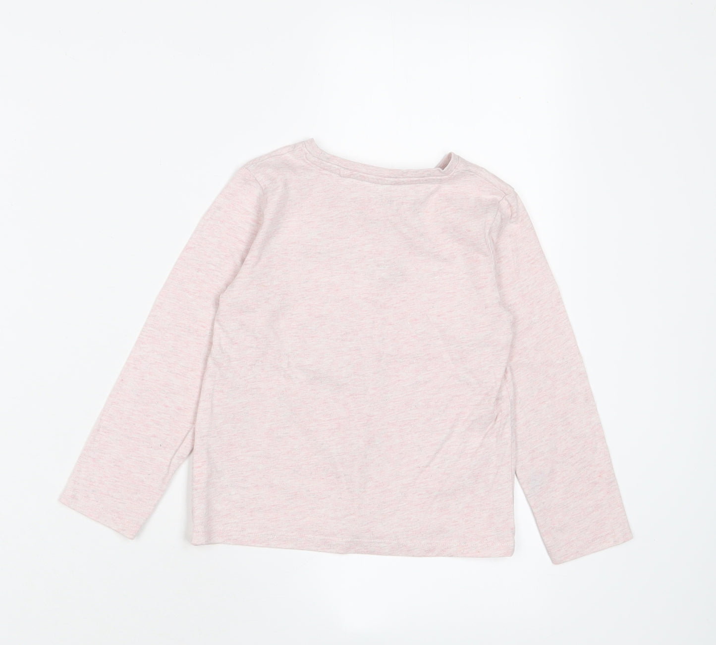 NEXT Girls Pink Cotton Basic T-Shirt Size 2-3 Years Crew Neck Pullover