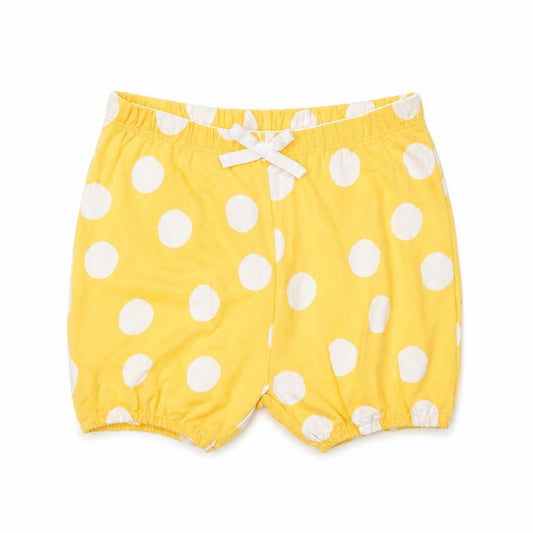 Marks and Spencer Girls Yellow Polka Dot Cotton Sweat Shorts Size 2-3 Years Regular