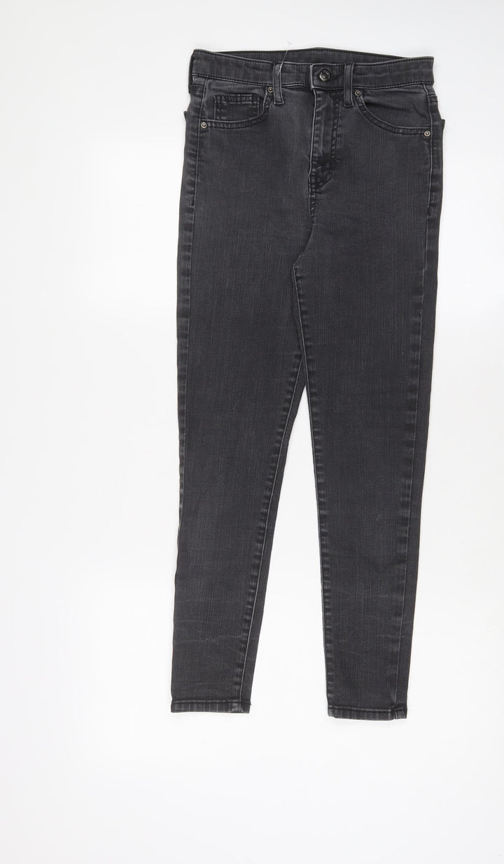 Tophop Womens Grey Cotton Skinny Jeans Size 28 in L30 in Regular Zip