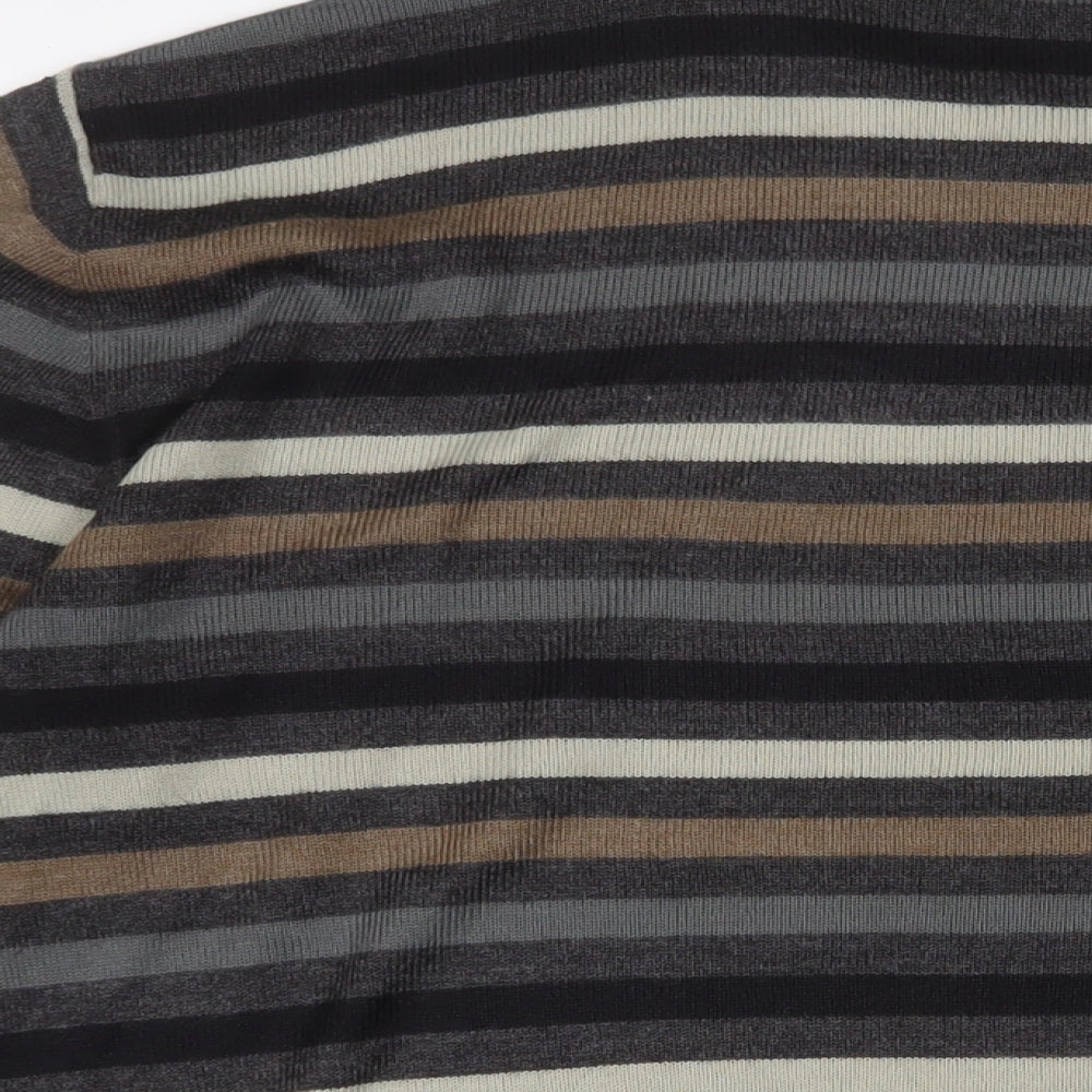 NEXT Mens Multicoloured Crew Neck Striped Acrylic Pullover Jumper Size XL Long Sleeve