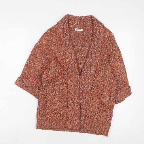 Damart Womens Orange V-Neck Acrylic Cardigan Jumper Size S