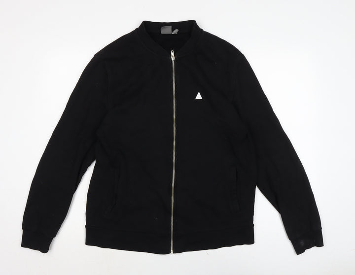 ASOS Mens Black Cotton Full Zip Sweatshirt Size M