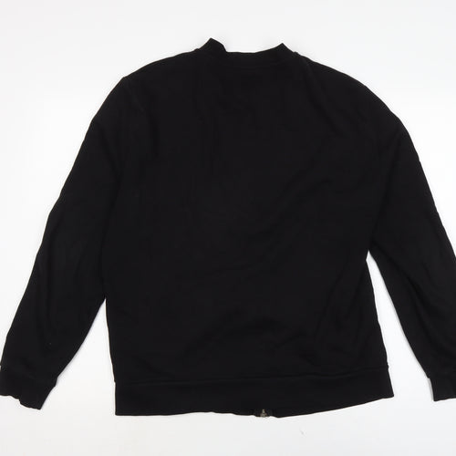 ASOS Mens Black Cotton Full Zip Sweatshirt Size M