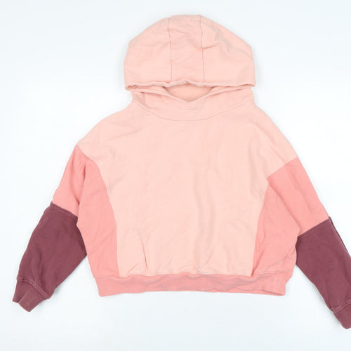 NEXT Girls Pink Cotton Pullover Hoodie Size 11 Years