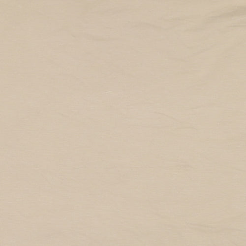 Dreams Womens Beige Cotton Basic T-Shirt Size S Crew Neck - Pockets to front.