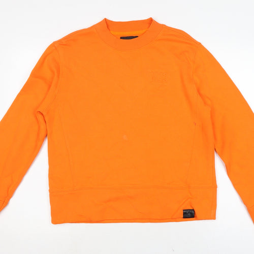 MDIV Womens Orange Cotton Pullover Sweatshirt Size M