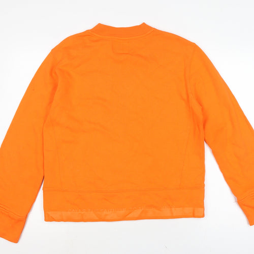 MDIV Womens Orange Cotton Pullover Sweatshirt Size M