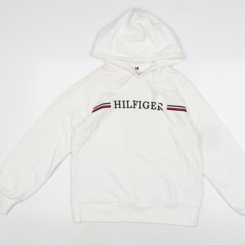 Tommy Hilfiger Mens White Cotton Pullover Hoodie Size XS