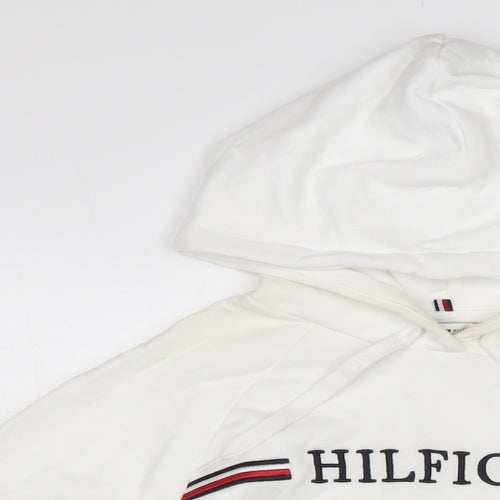 Tommy Hilfiger Mens White Cotton Pullover Hoodie Size XS