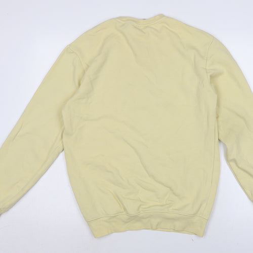 H&M Womens Yellow Cotton Pullover Sweatshirt Size XS