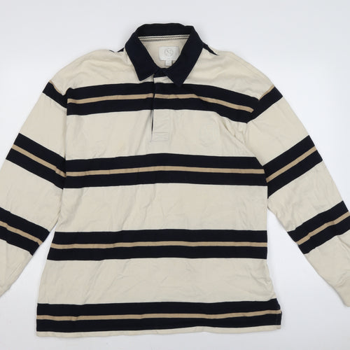 Marks and Spencer Mens Ivory Cotton Polo Size XL Collared