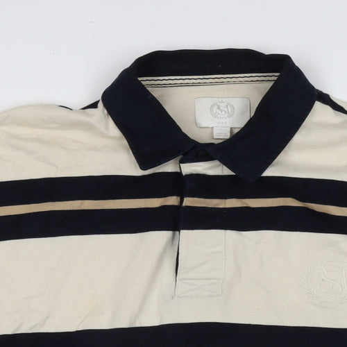 Marks and Spencer Mens Ivory Cotton Polo Size XL Collared