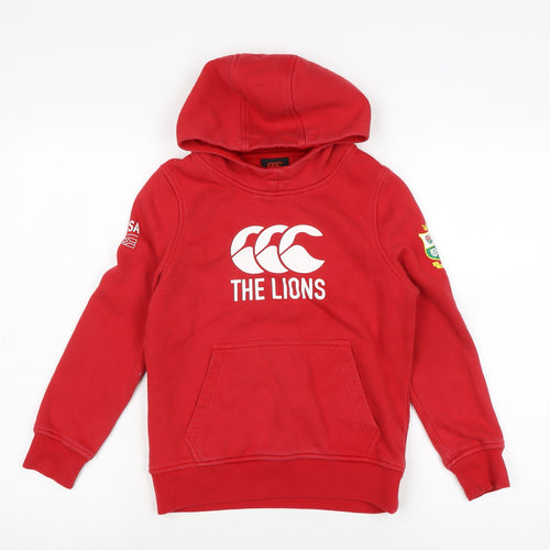 Canterbury Boys Red Cotton Pullover Hoodie Size 10 Years