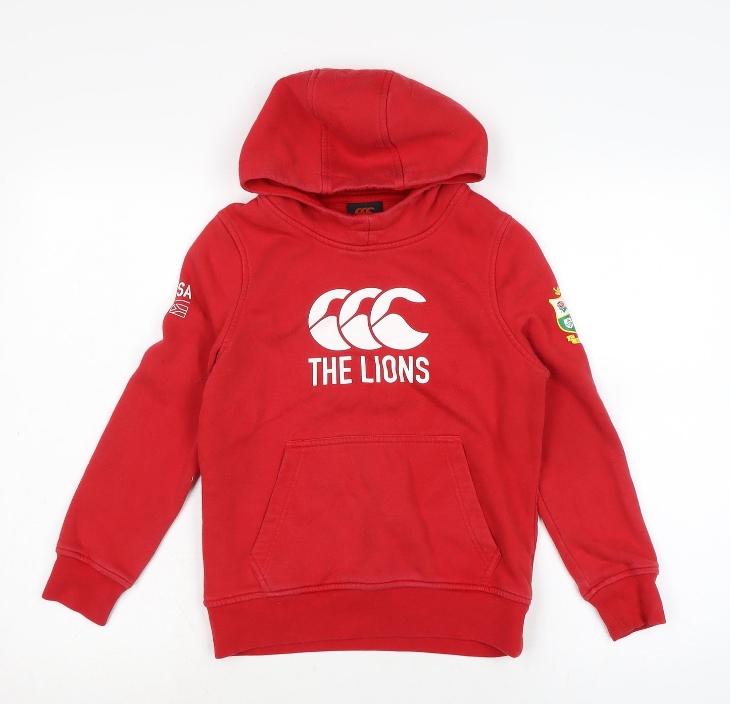 Canterbury Boys Red Cotton Pullover Hoodie Size 10 Years