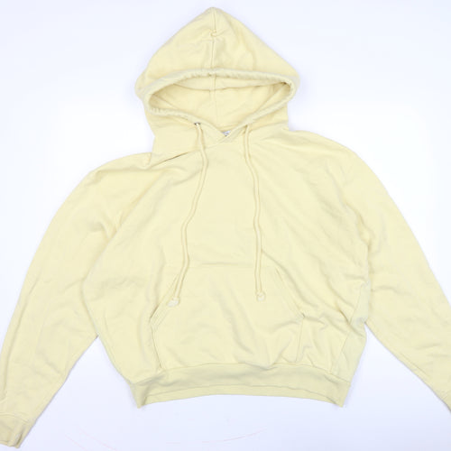 Weekday Mens Yellow Cotton Pullover Hoodie Size M