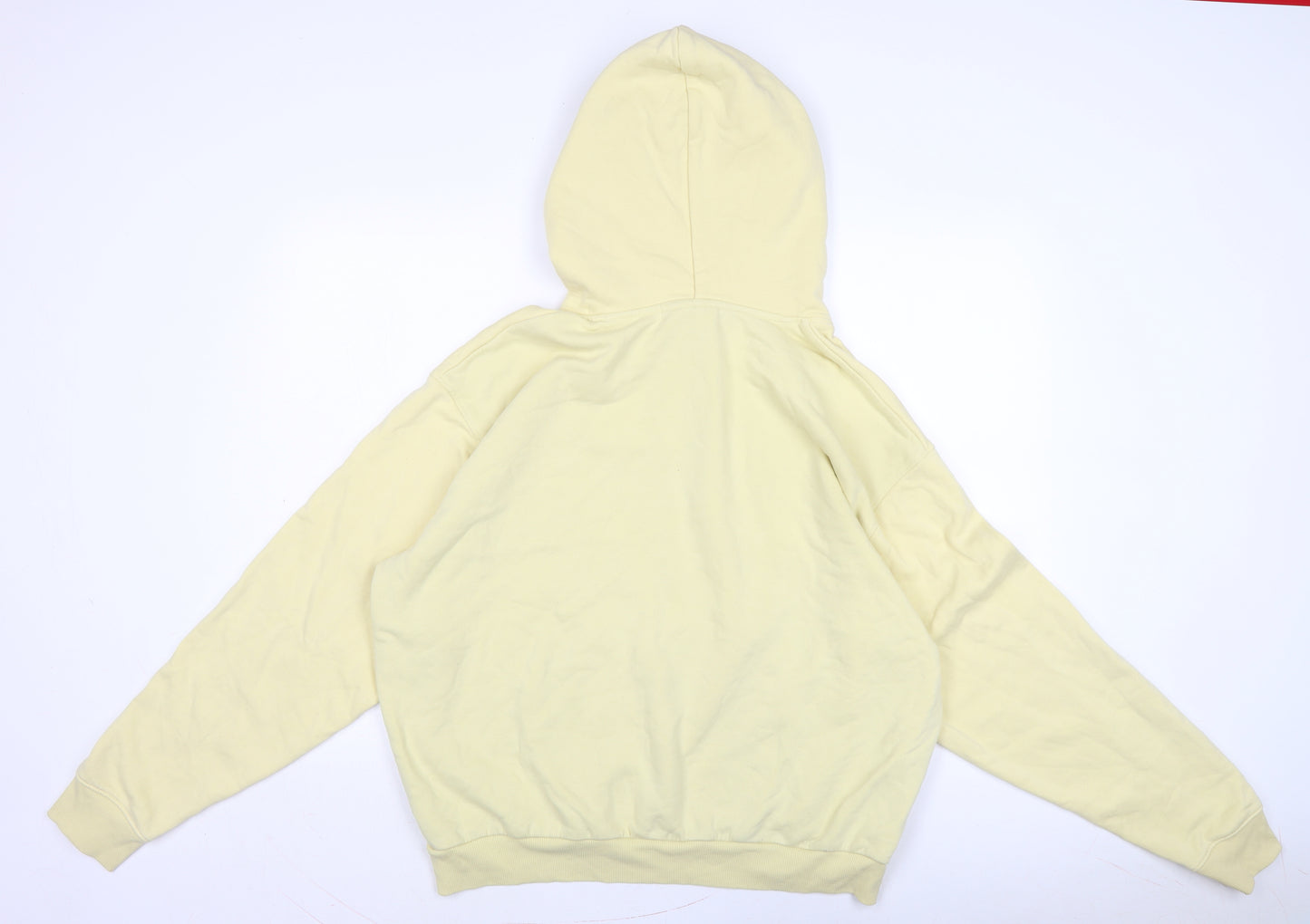 Weekday Mens Yellow Cotton Pullover Hoodie Size M