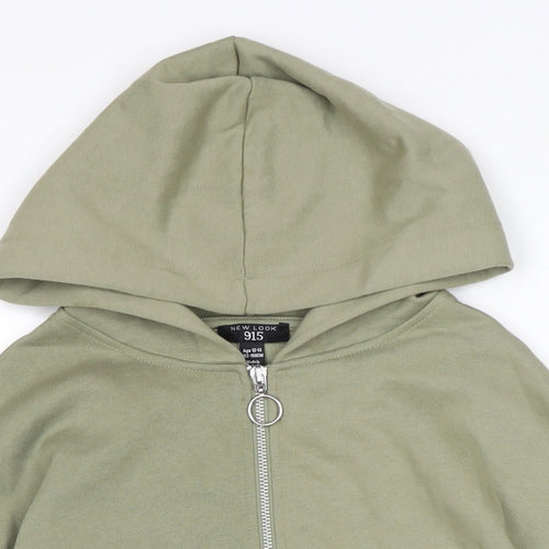 New Look Girls Green Cotton Full Zip Hoodie Size 12-13 Years