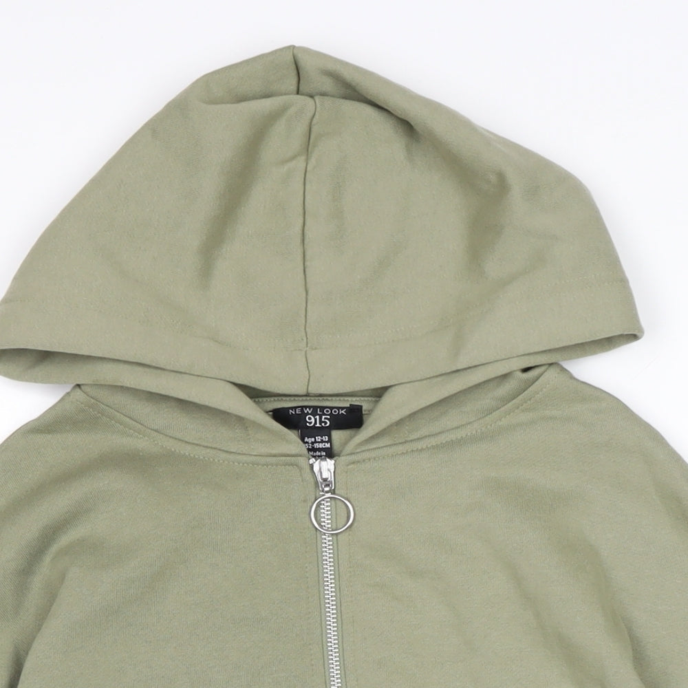 New Look Girls Green Cotton Full Zip Hoodie Size 12-13 Years