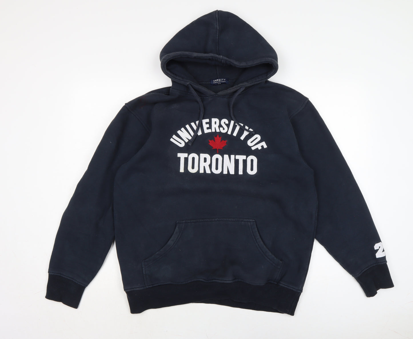 Varisity Mens Blue Cotton Pullover Hoodie Size M