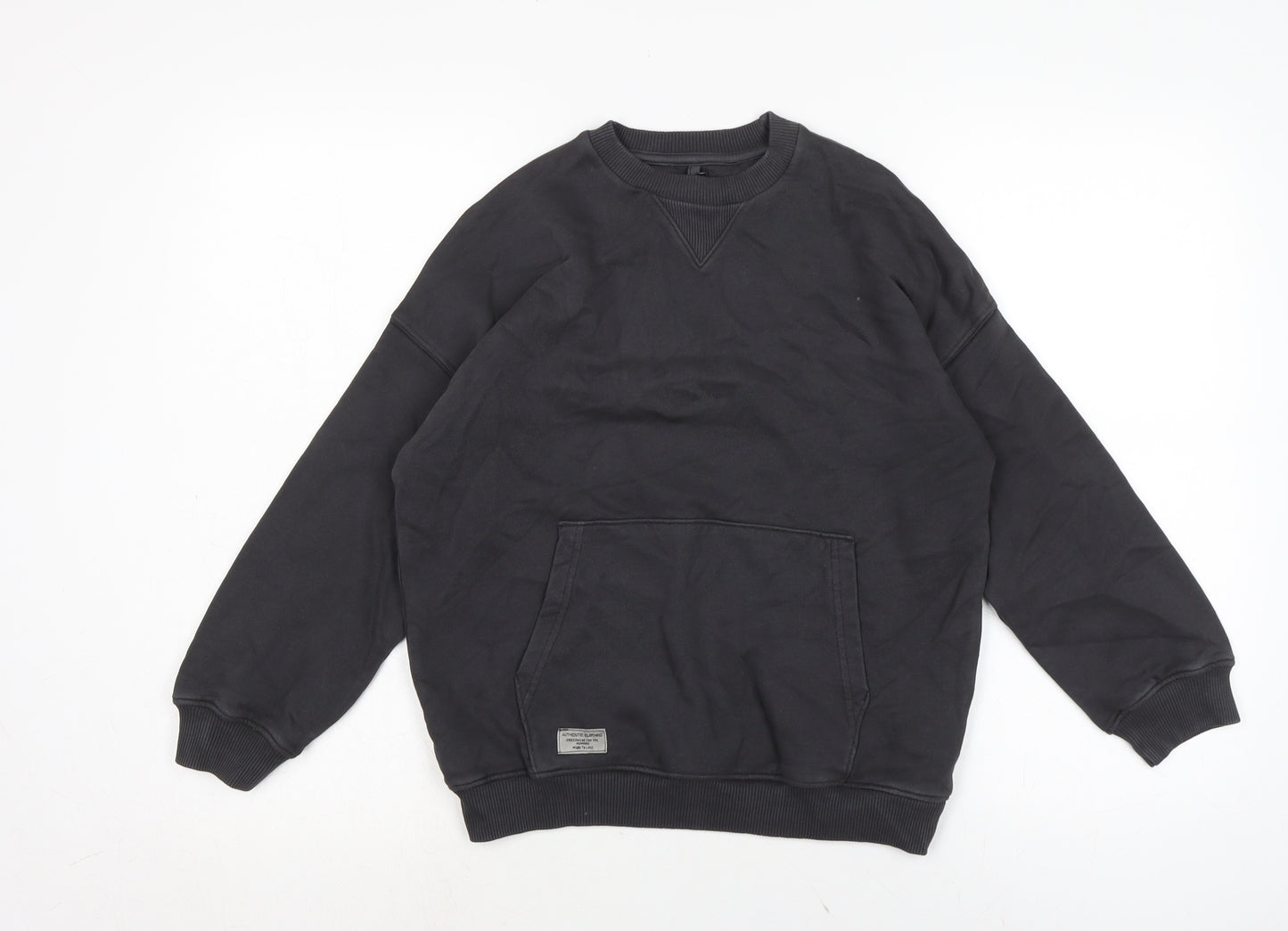 Marks and Spencer Boys Grey Houndstooth Cotton Pullover Sweatshirt Size 9-10 Years