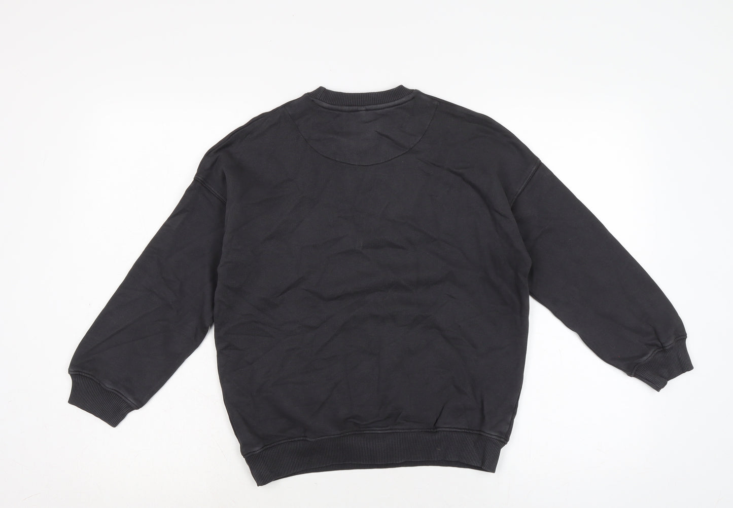 Marks and Spencer Boys Grey Houndstooth Cotton Pullover Sweatshirt Size 9-10 Years
